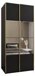 Armoire Lux 4 Noir - Doré - Largeur : 110 cm