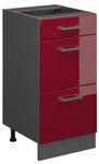 Küchenschrank R-Line 46652 Anthrazit - Hochglanz Bordeaux - 40 x 82 x 60 cm