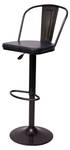 Tabouret de bar H10a (lot de 2) Noir - Gris