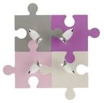 Spot apparent pour enfants PUZZLE Gris - Rose foncé - Mauve - Bois manufacturé - 47 x 47 x 47 cm