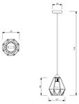Lampe à suspension ARIYAN Noir - Doré - Gris métallisé - 19 x 18 x 19 cm
