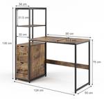 Schreibtisch Fyrk Braun - Holzwerkstoff - 130 x 124 x 54 cm