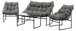 Lounge-Set Tina 4-teilig Schwarz - Metall - 50 x 45 x 95 cm