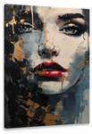 Tableau Canvas VISAGE De Femme Peinture 30 x 40 x 40 cm