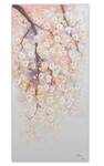 Tableau peint Pink Rain of Blossoms Rose foncé - Blanc - Bois massif - Textile - En partie en bois massif - 60 x 120 x 4 cm