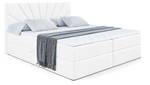 Boxspringbett MILTIO Hochglanz Weiß - Breite: 180 cm - H3