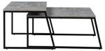 Lot 2 tables basses gigognes Hyllestad Noir - Gris - Bois manufacturé - Métal - 50 x 38 x 50 cm