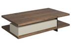 Table basse rectangulaire en Noyer Marron - Bois manufacturé - 140 x 35 x 80 cm