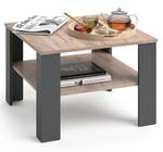 Table basse Home 42x60cm Anthracite - Marron clair