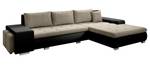 Ecksofa ARZO Beige - Schwarz - Holzwerkstoff