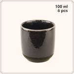 Kaffeetassen 6er Set Schwarz - Keramik - 6 x 6 x 6 cm