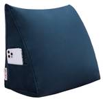 Großes ergonomisches Keilkissen Samt Blau - 45 x 35 cm