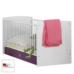 Babybett Gina Alpinweiß/Hochglanz Brombeer - mit Schubkasten