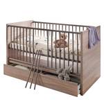 Babybed Henri onbehandelde eikenhouten look - met ombouwzijkanten