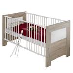 Babybed Nici onbehandelde eikenhouten look/wit - met ombouwzijkanten