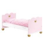 Babybett Prinzessin Karolin Fichte massiv - Weiß/Rosa