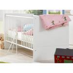 Babybed Simba alpinewit/grof gezaagde eikenhouten look - variant C: babybed inclusief ombouw en lades