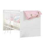 Babybed Simba alpinewit/grof gezaagde eikenhouten look - variant B: babybed inclusief ombouwzijkanten