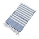 Serviette de bain Sahna Coton - Blanc / Bleu / Gris