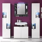Salle de bain Angulo 5 éléments - Imitation graphite / Blanc - Imitation graphite / Blanc - Sans spot encastré