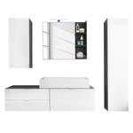 Set mobili da bagno Casi (4 pezzi) Bianco lucido/Grigio