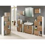 Set mobili da bagno Montreal (3 pezzi) Bianco lucido/Effetto legno di abete argentato