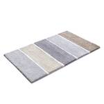 Tapis de bain Block Stripe Fibres synthétiques - Gris / Cappuccino - 60 x 100 cm