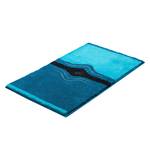 Badmat Crystal Light geweven stof - Marineblauw/aquablauw - 60x100cm