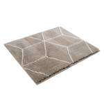 Badmat Flair kunstvezel - Taupe/wit - 55x65cm