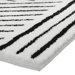 Badmat Funky kunstvezel - wit/zwart - 60x100cm