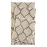 Tapis de bain Oriental Tile Fibres synthétiques - Beige / Gris - 55 x 65 cm