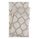 Tapis de bain Oriental Tile Fibres synthétiques - Blanc / Gris - 55 x 65 cm