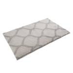 Tapis de bain Oriental Tile Fibres synthétiques - Blanc / Gris - 60 x 100 cm