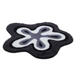 Tapis de bain Colani Fiore Tissu - Anthracite / Blanc - 80 x 80 cm - Anthracite / Blanc - 80 x 80 cm