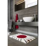 Tapis de bain Colani Sol Tissu - Blanc / Rouge rubis - 60 x 100 cm