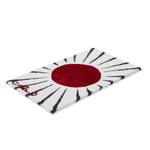 Tapis de bain Colani Sol Tissu - Blanc / Rouge rubis - 60 x 100 cm