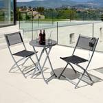 Set balcone Campo (3 pezzi) Metallo/Stoffa nera