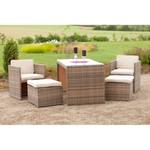 Set balcone Merano (11 pezzi) Marrone - Materiale sintetico - Rattan sintetico