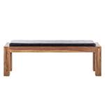 Banc Yoga Bois de Sheesham - Noyer naturel huilé - Assise noire