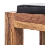 Banc Yoga Bois de Sheesham - Noyer naturel huilé - Assise noire