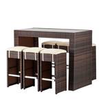 Gartenbar-Set Paradise Lounge (7-teilig) Polyrattan Braun Meliert