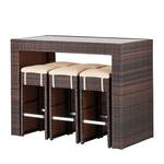 Gartenbar-Set Paradise Lounge (7-teilig) Polyrattan Braun Meliert