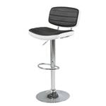 Tabouret de bar Coulter (lot 2) Imitation cuir - Noir / Blanc