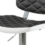 Tabouret de bar Dirdal (lot 2) Imitation cuir - Noir / Blanc / Chrome