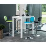 Tabouret de bar Dirdal (lot 2) Imitation cuir - Noir / Blanc / Chrome