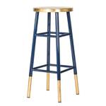 Tabouret de bar Druva I Fer - Bleu / Doré - Hauteur : 76 cm