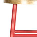 Tabouret de bar Druva I Fer - Rouge / Doré - Hauteur : 76 cm