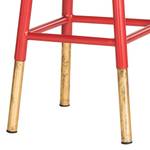 Tabouret de bar Druva I Fer - Rouge / Doré - Hauteur : 61 cm