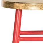 Tabouret de bar Druva I Fer - Rouge / Doré - Hauteur : 61 cm