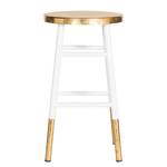 Tabouret de bar Druva I Fer - Blanc / Doré - Hauteur : 61 cm